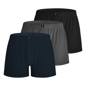 Boxer Uomo De Fonseca 100% Cotone Art. DF940 Conf.3pz Assortito