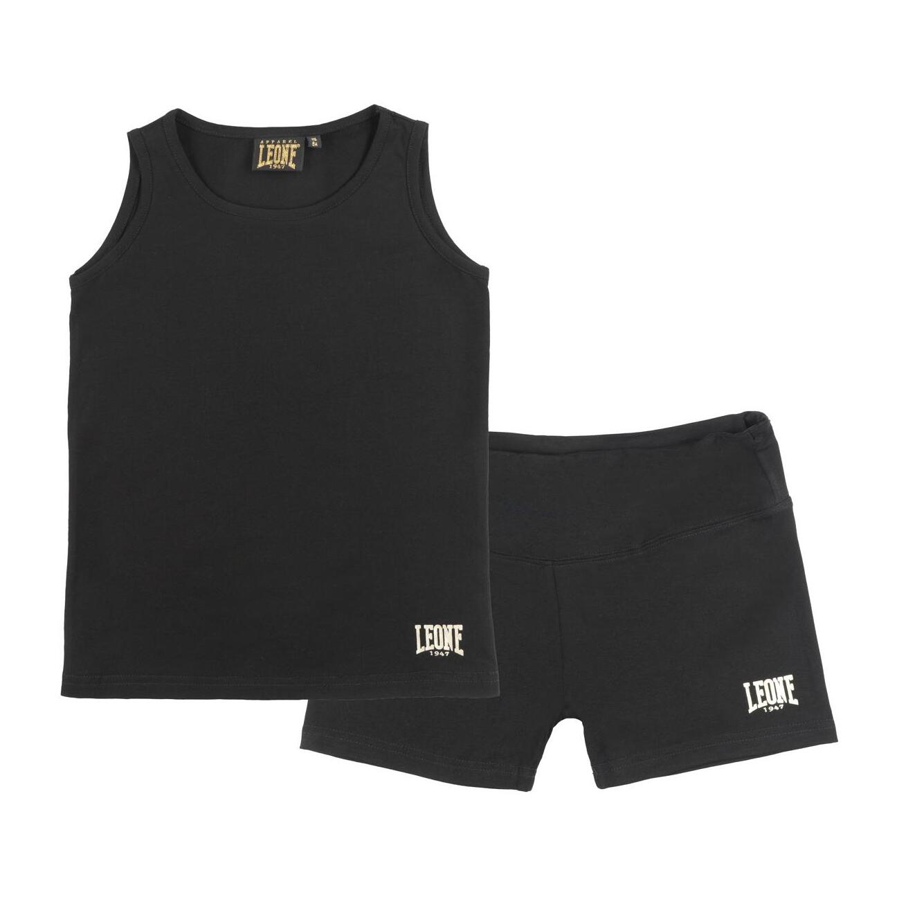 Conjunto deportivo dorado de camiseta sin mangas y shorts para niña