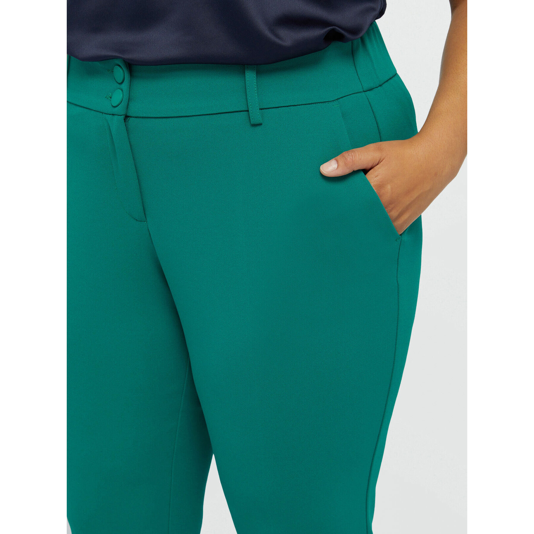 Fiorella Rubino - Pantalones rectos con bolsillos americanos - Verde