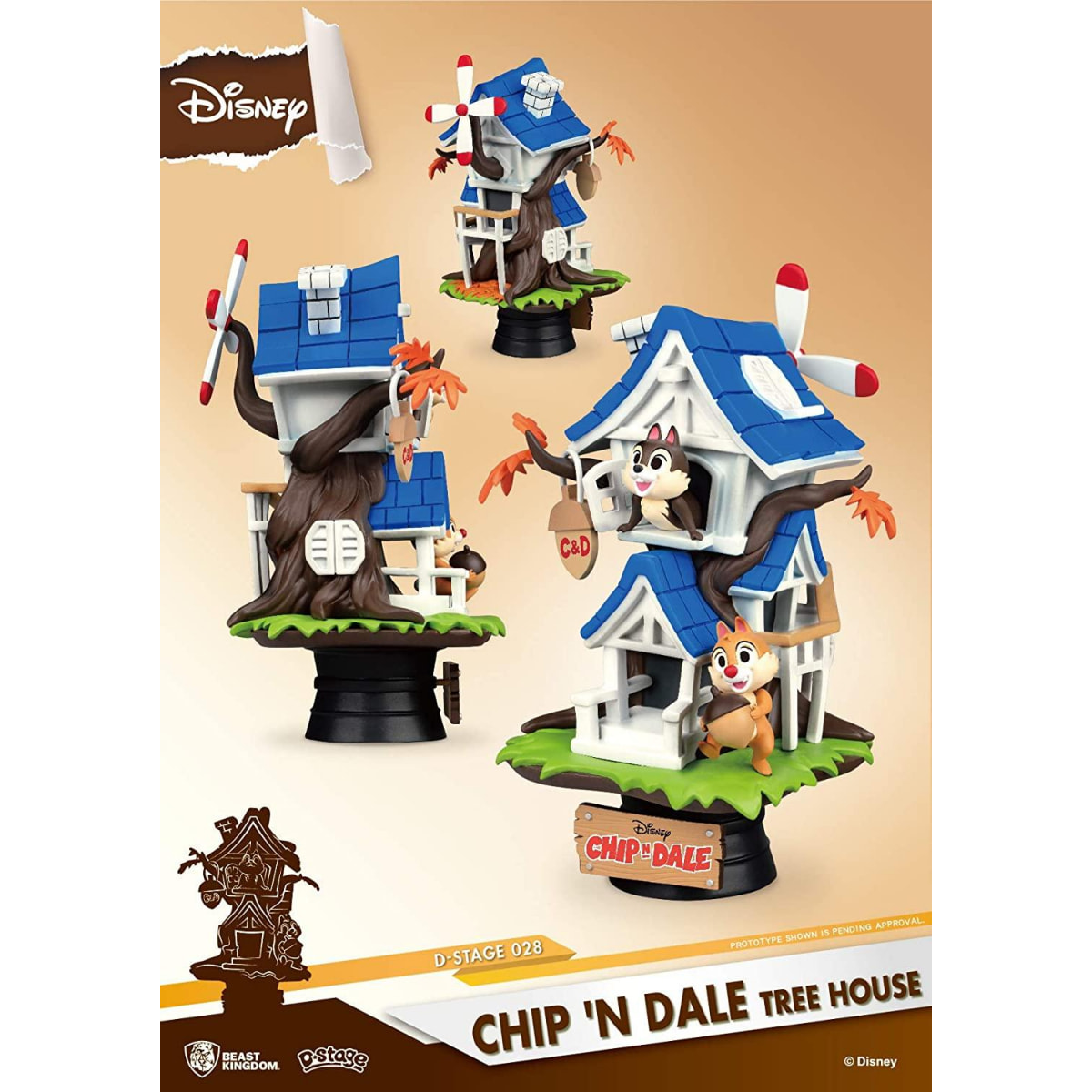 Chip e Chop Disney Figura Casa sull'Albero Diorama 16 cm Beast Kingdom