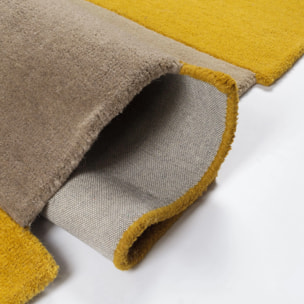 Tapis de couloir en laine COLLAGE Jaune