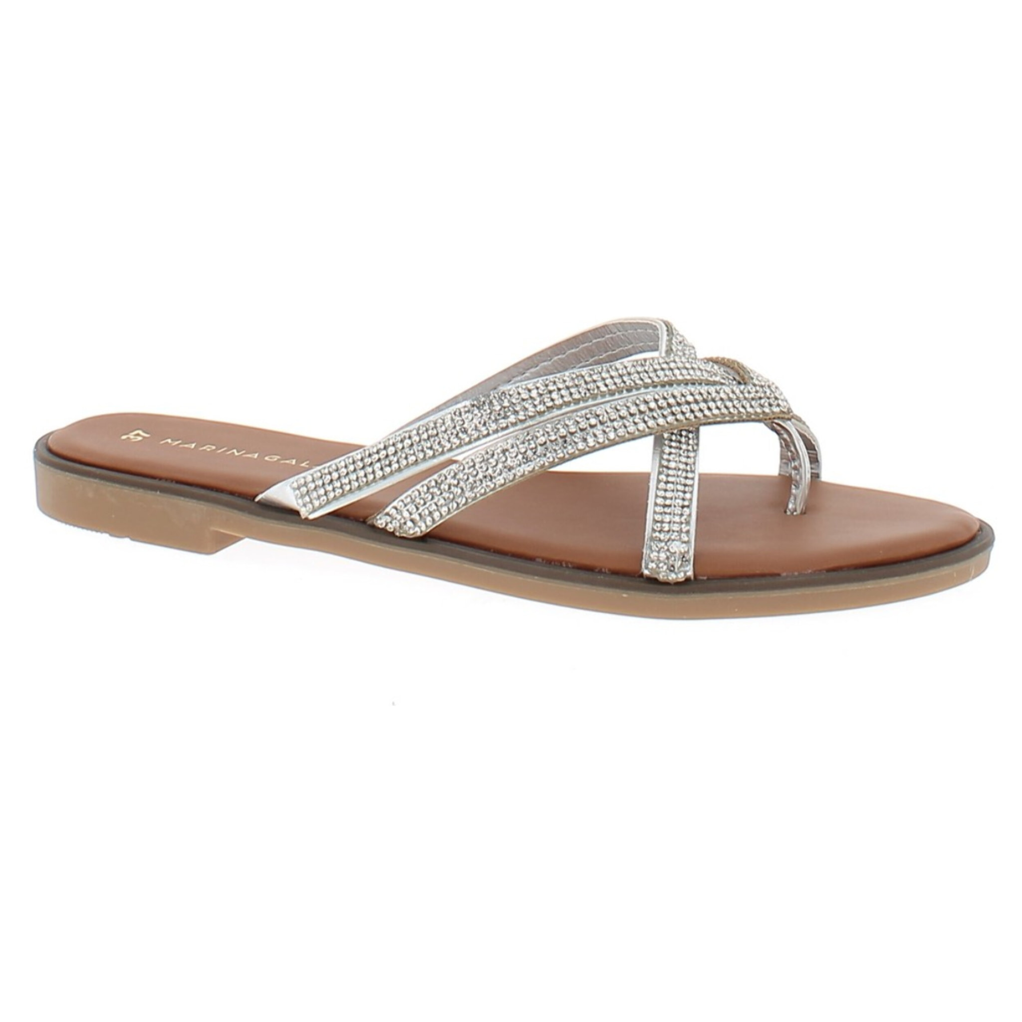 Marina Galanti Scarpe Donna Flat Sandals Jewel MG 1E160 Silver