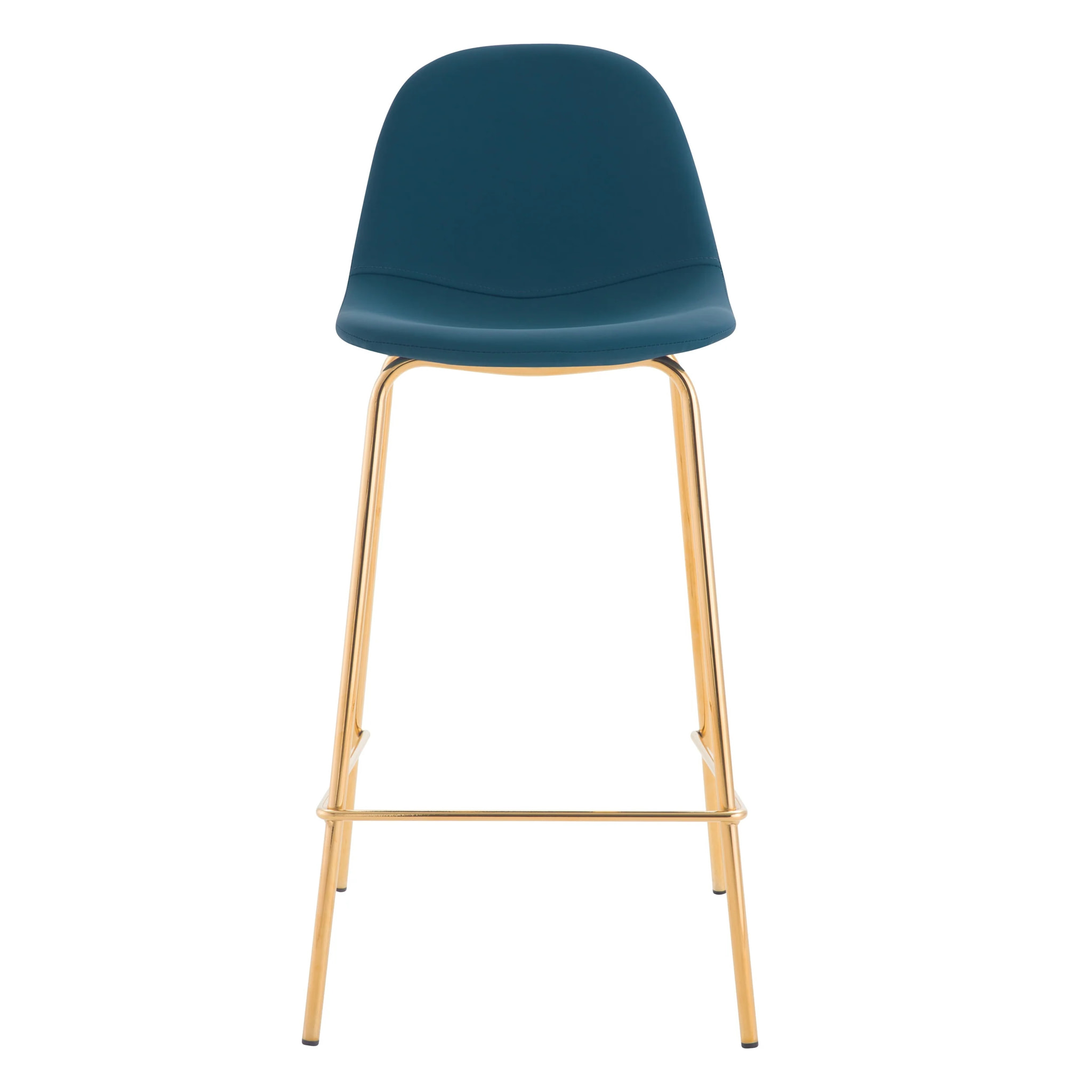 Lot de 2 chaises pour îlot central 65 cm en cuir synthétique bleu - Henrik