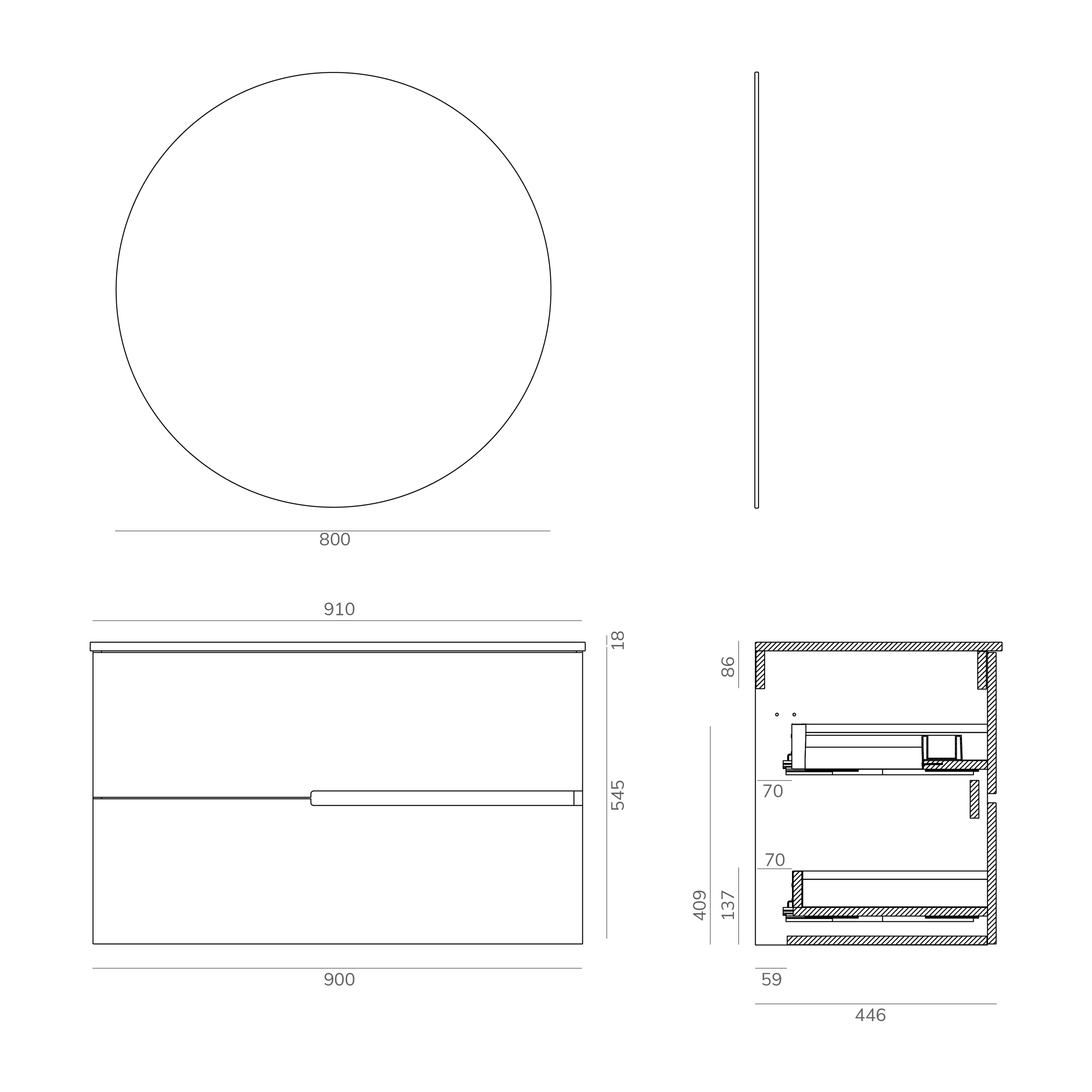 Conjunto de baño MEMPHIS 2C, Alday, 90cm, Teka