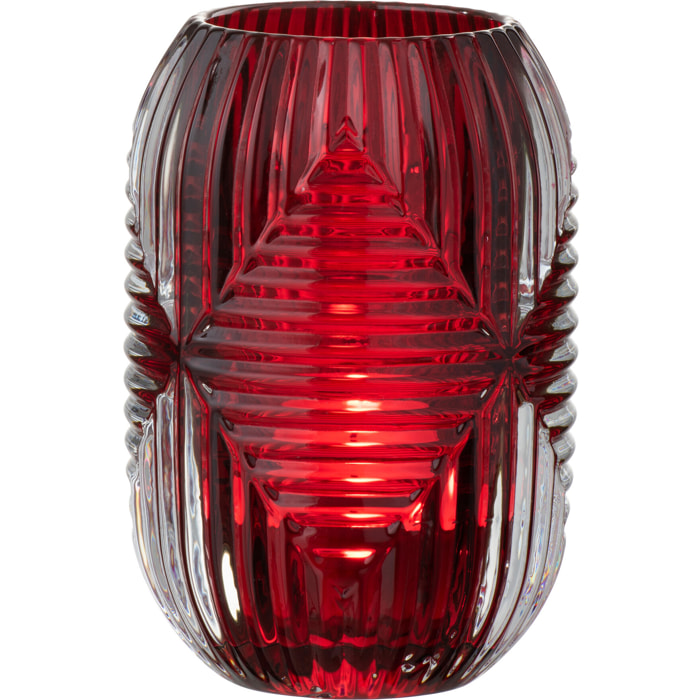 J-Line photophore Haut Lignes - verre - rouge