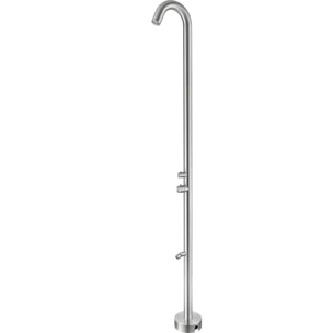 Douche extérieure NATUREL inox 316L 229 cm - rince-pieds - piscine & jardin (TS1002)