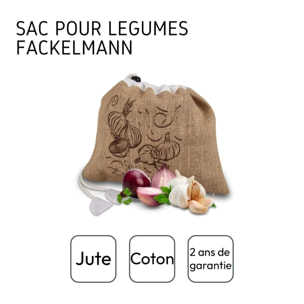 Lot de 2 sacs à légumes réutilisables avec 2 ustensiles de cuisine Fackelmann Nature
