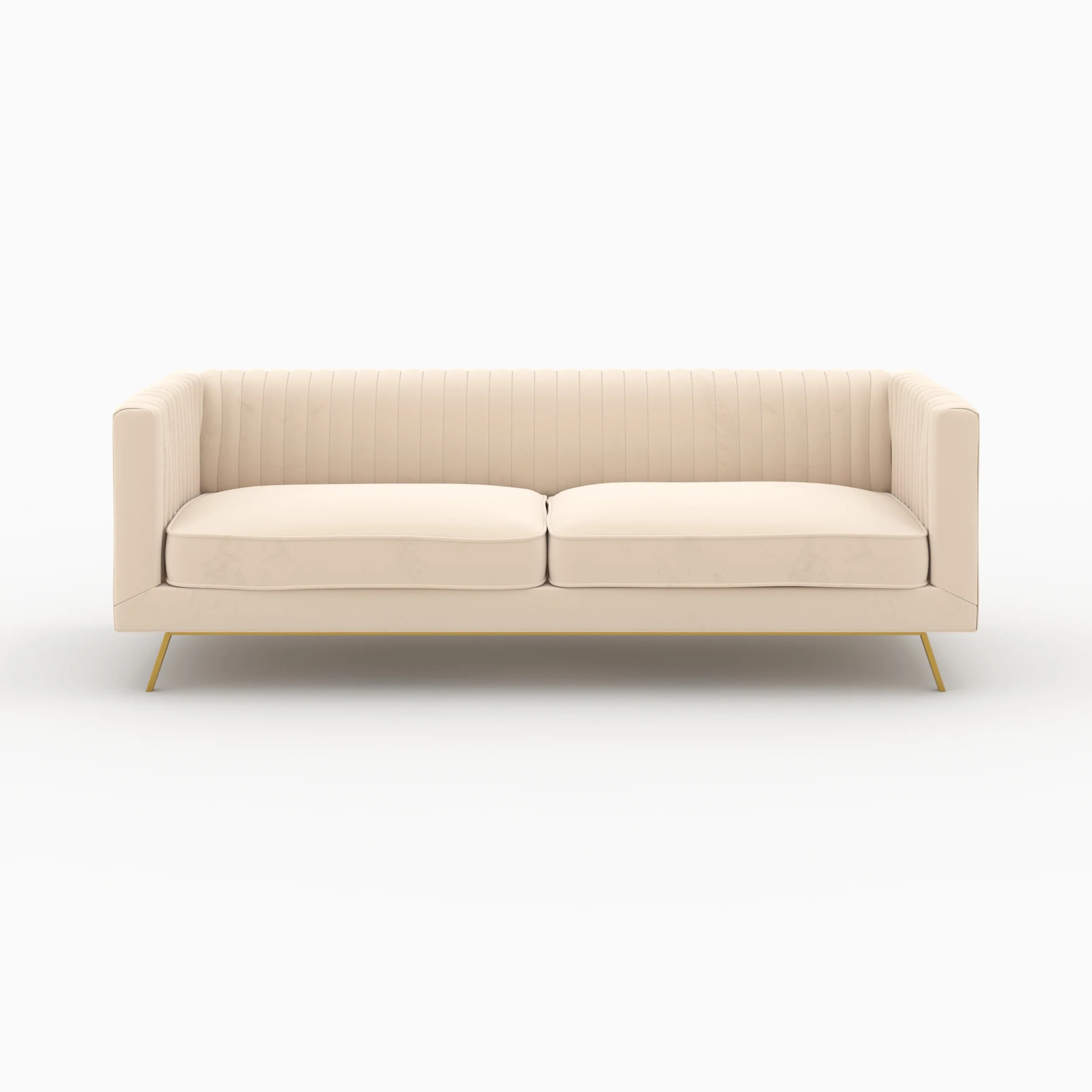 Ensemble canapés en velours beige 5 places - Gatsby
