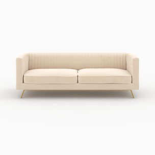 Ensemble canapés en velours beige 5 places - Gatsby