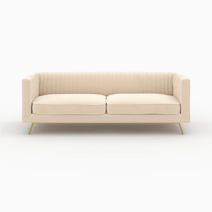 Ensemble canapés en velours beige 5 places - Gatsby
