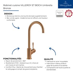 Robinet cuisine Umbrella bronze