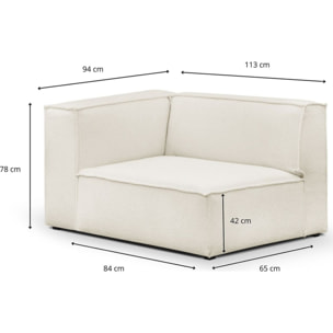 Chauffeuse d'angle à gauche modulable en tissu bouclette - REZIA