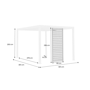 Persienne 100 cm pour pergola bioclimatique Triomphe aluminium effet bois anthracite