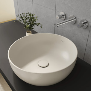 Vasque ronde recyclée Outline compact beige mat 41x41 cm