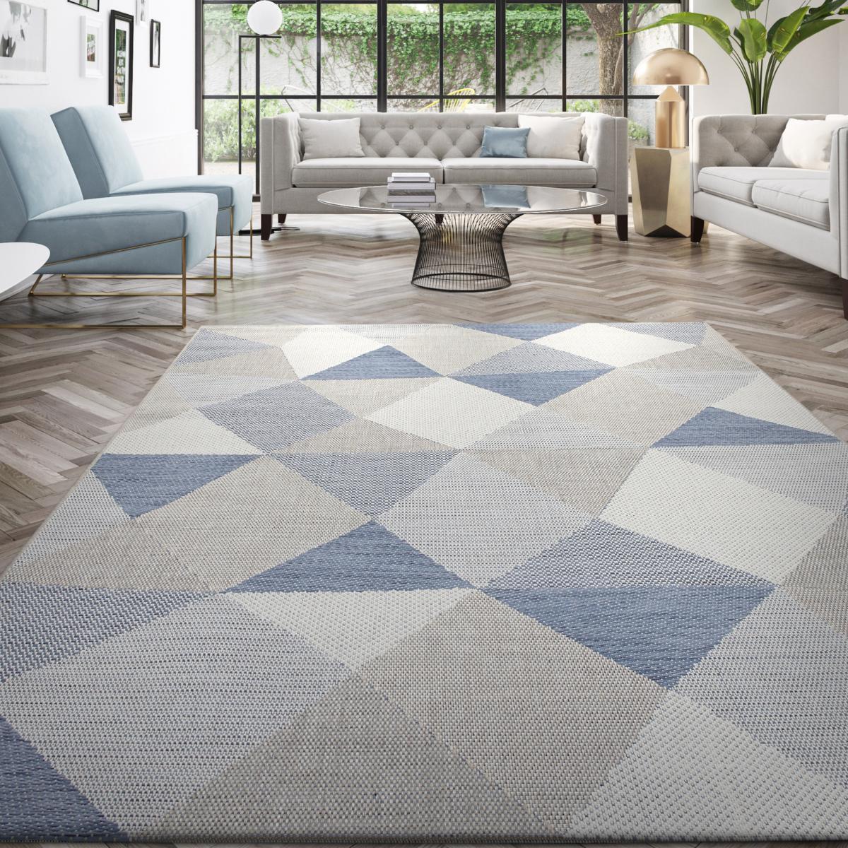 Tapis extérieur tissé kilim rectangle LENA