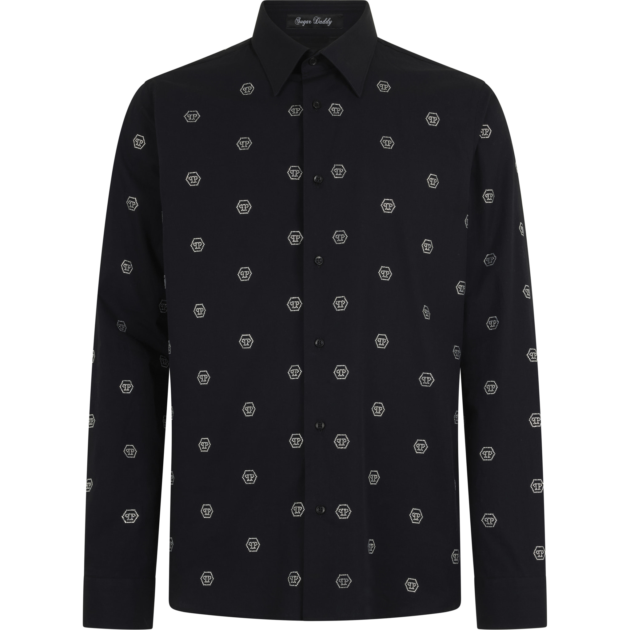 PHILIPP PLEIN Sugar Daddy Cut Shirt Monogram Strass