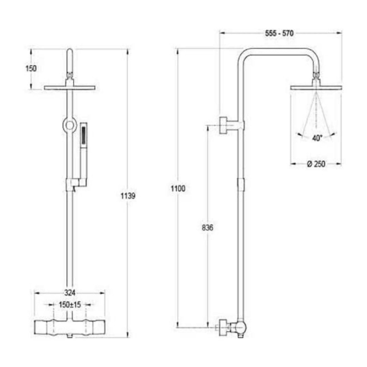 Jacob Delafon - Colonne douche thermostatique Toobi douchette 1 jet chrome