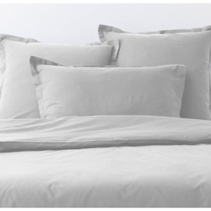 Parure De Drap 3pcs et Drap Housse 90x190cm Coton 57fils/cm2 Gris Clair