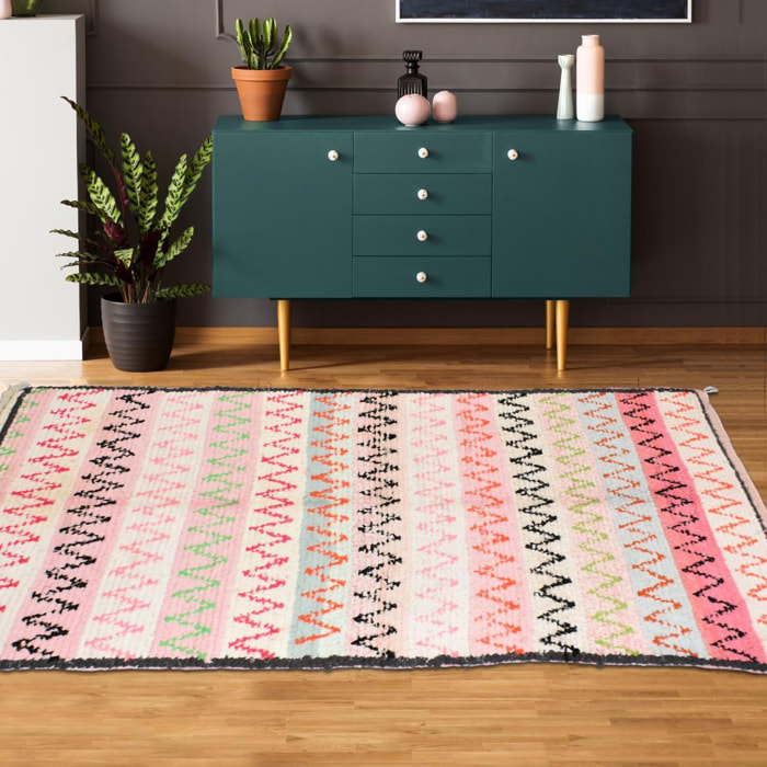 Authentique tapis Berbère Becharouite, entièrement noué main au Maroc