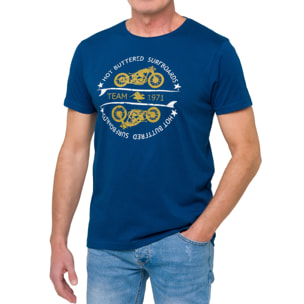 T-shirt in cotone 150 gr Hot Buttered Thunder blu.