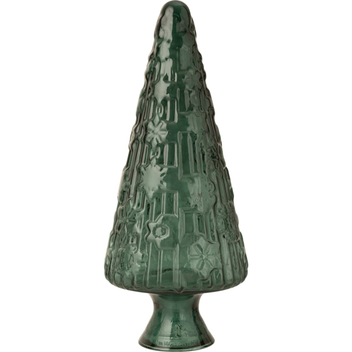 J-Line décoration Sapin de Noël Cône - verre - vert - large