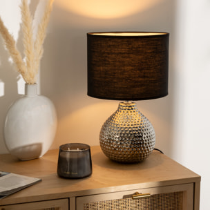 Lampe "Mozo" argent - céramique H38 cm