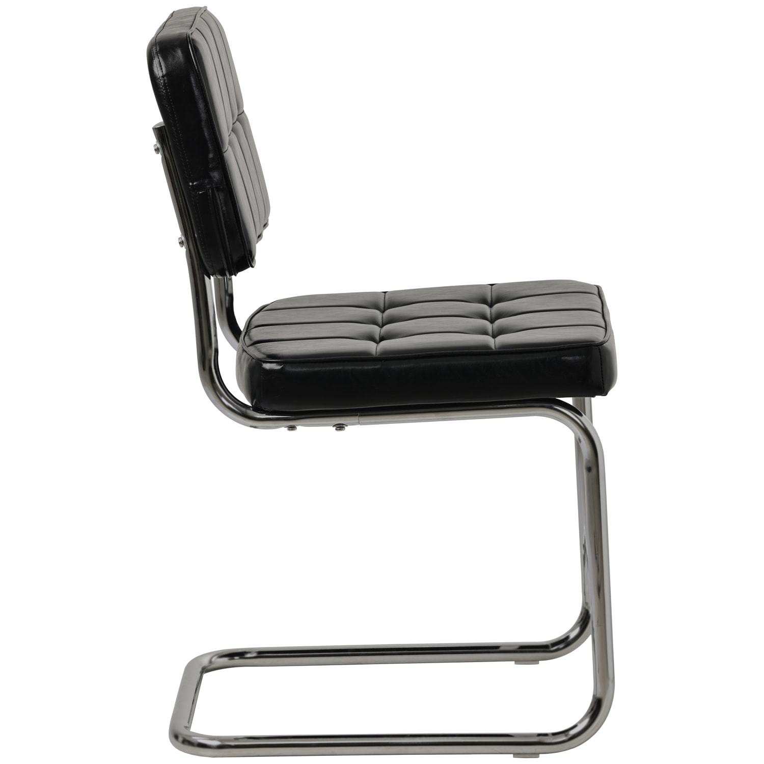 Lot de 2 chaises cantilever en simili noir MARIA