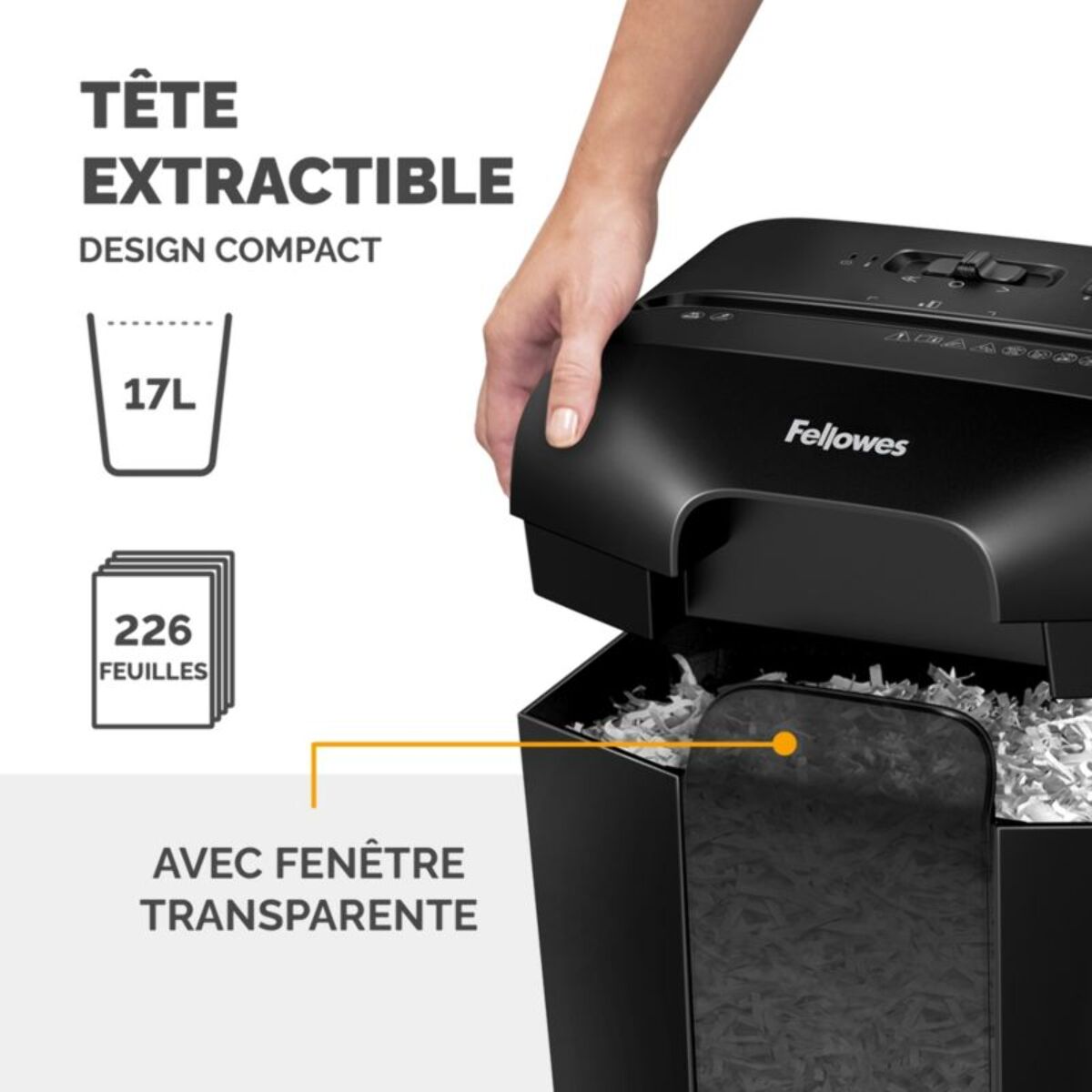 Destructeur FELLOWES MICROSHRED LX45 NOIR