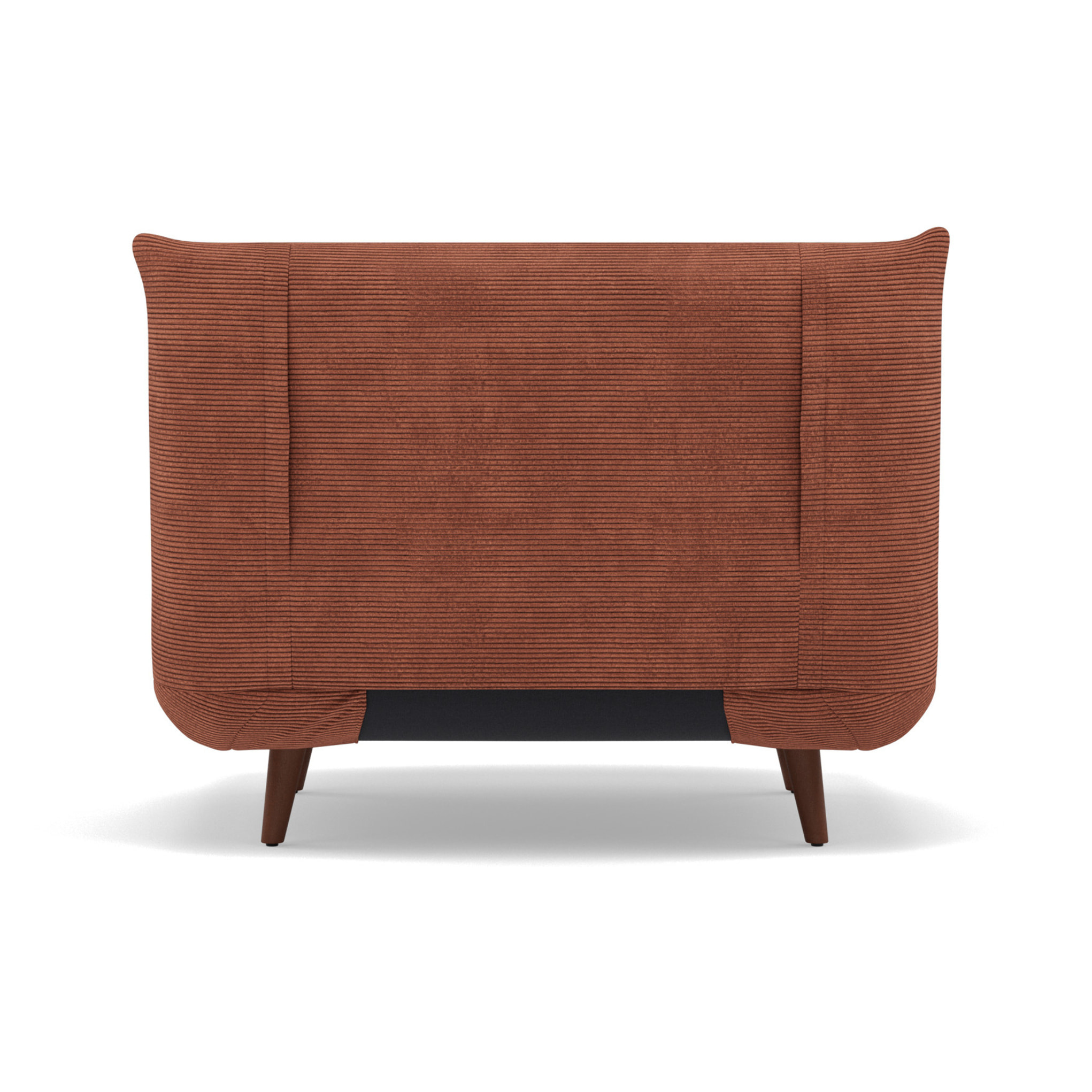 Lumi - Banquette convertible clic-clac 1 place en velours côtelé - Terracotta