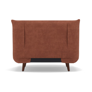 Lumi - Banquette convertible clic-clac 1 place en velours côtelé - Terracotta