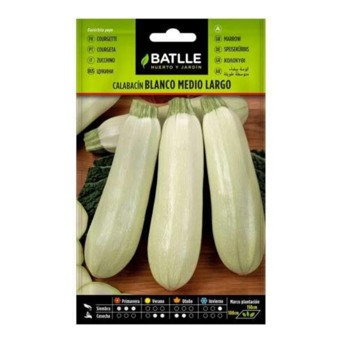 Semillas de Calabacín blanco medio largo Batlle