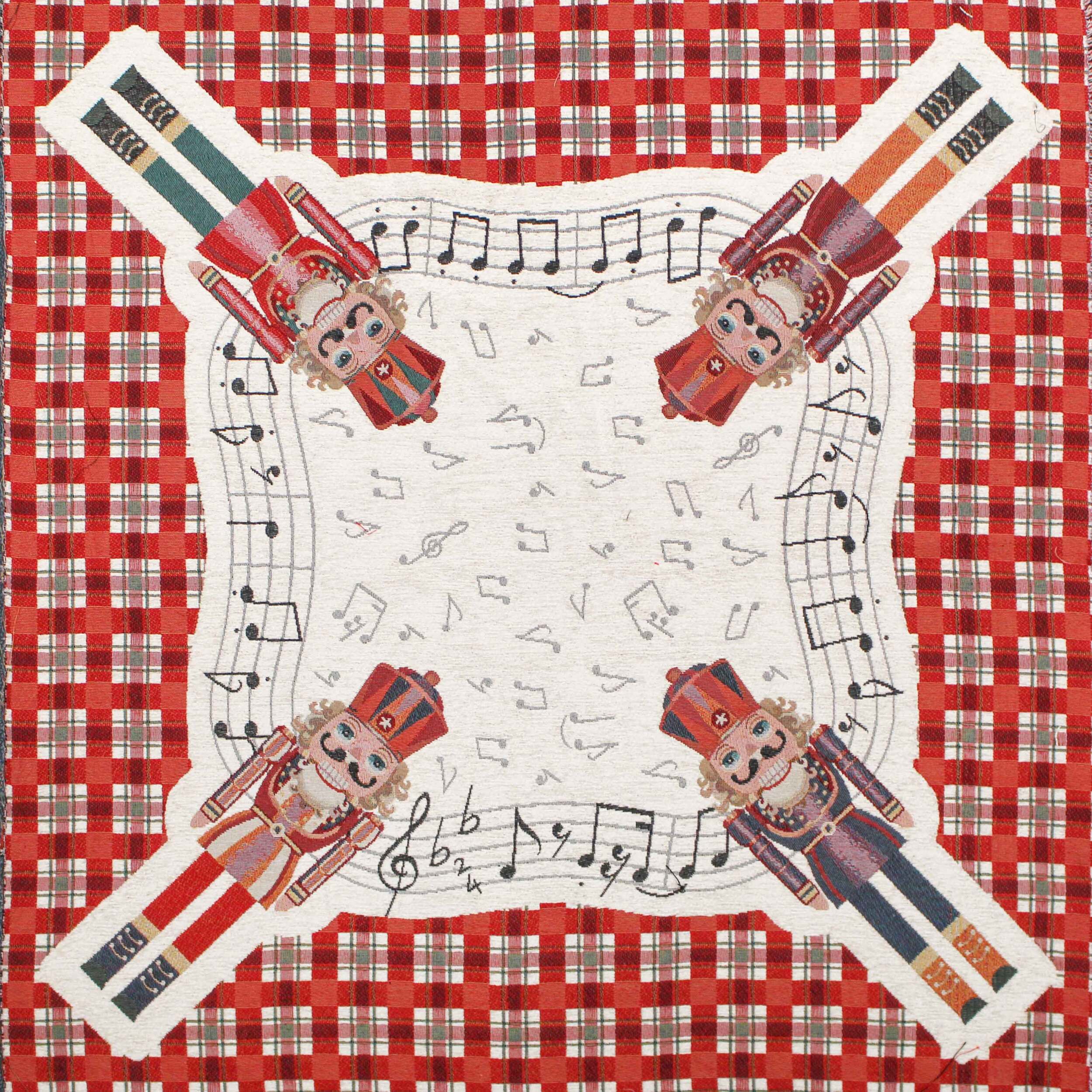 CENTROTAVOLA NATALIZIO JACQUARD DISEGNO SCHIACCIANOCI