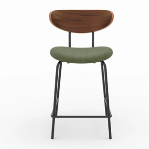 Lot de 2 chaises pour îlot central en velours côtelé kaki 64.5 cm - Jade