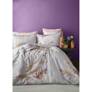 Housse de couette + taies oreiller satin de coton "Brunelle"