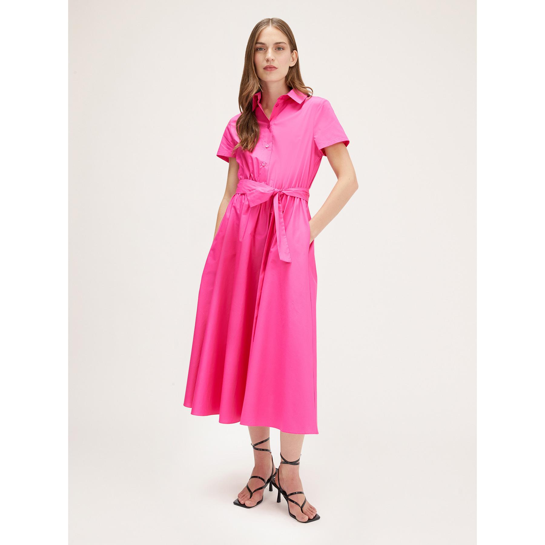 Motivi - Vestido camisero de algodón - Fuchsia