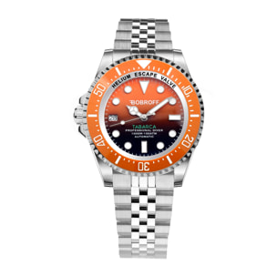 Bobroff - Reloj de hombre automatico diver profesional de buceo, 1000 m, Naranja, 44MM, valvula de helio BF0004ibn-BFSTJ