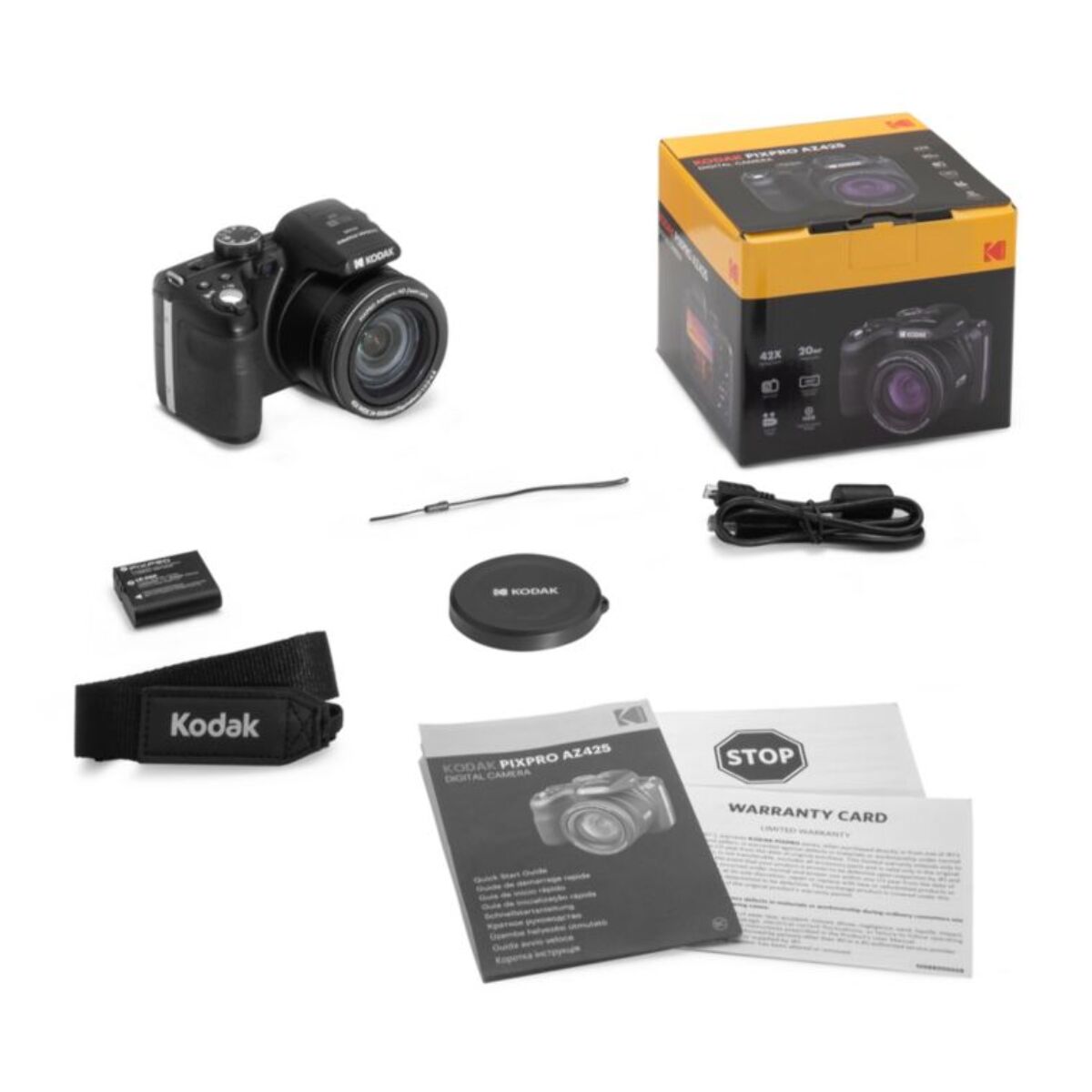 Appareil photo Bridge KODAK AZ425 Black + 1 Batterie + Etui