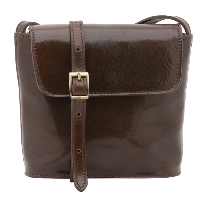 Borsa a tracolla  da uomo In Vera pelle Made in Italy 16x17,5x7 cm