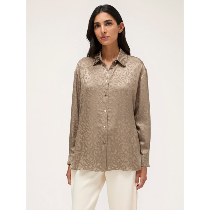 Motivi - Camisa de raso devoré - Beige