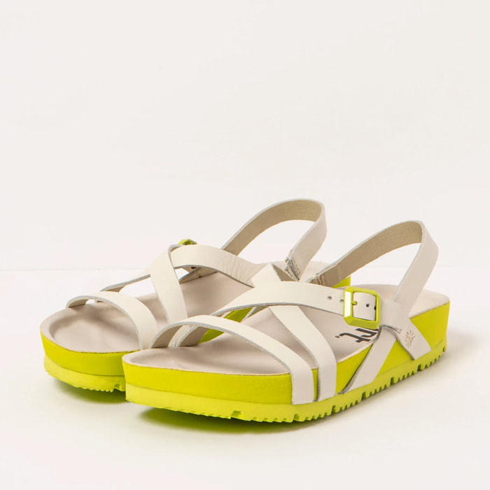 Sandalias 1619 NAPPA CREAM-PISTACHO /BURDEOS color Cream-pistacho