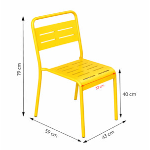 Lot de 2 chaises de jardin empilables jaunes EVORA