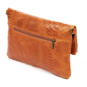 Alzano borsa a tracolla donna. Pelle autentica camoscio stampa serpente.