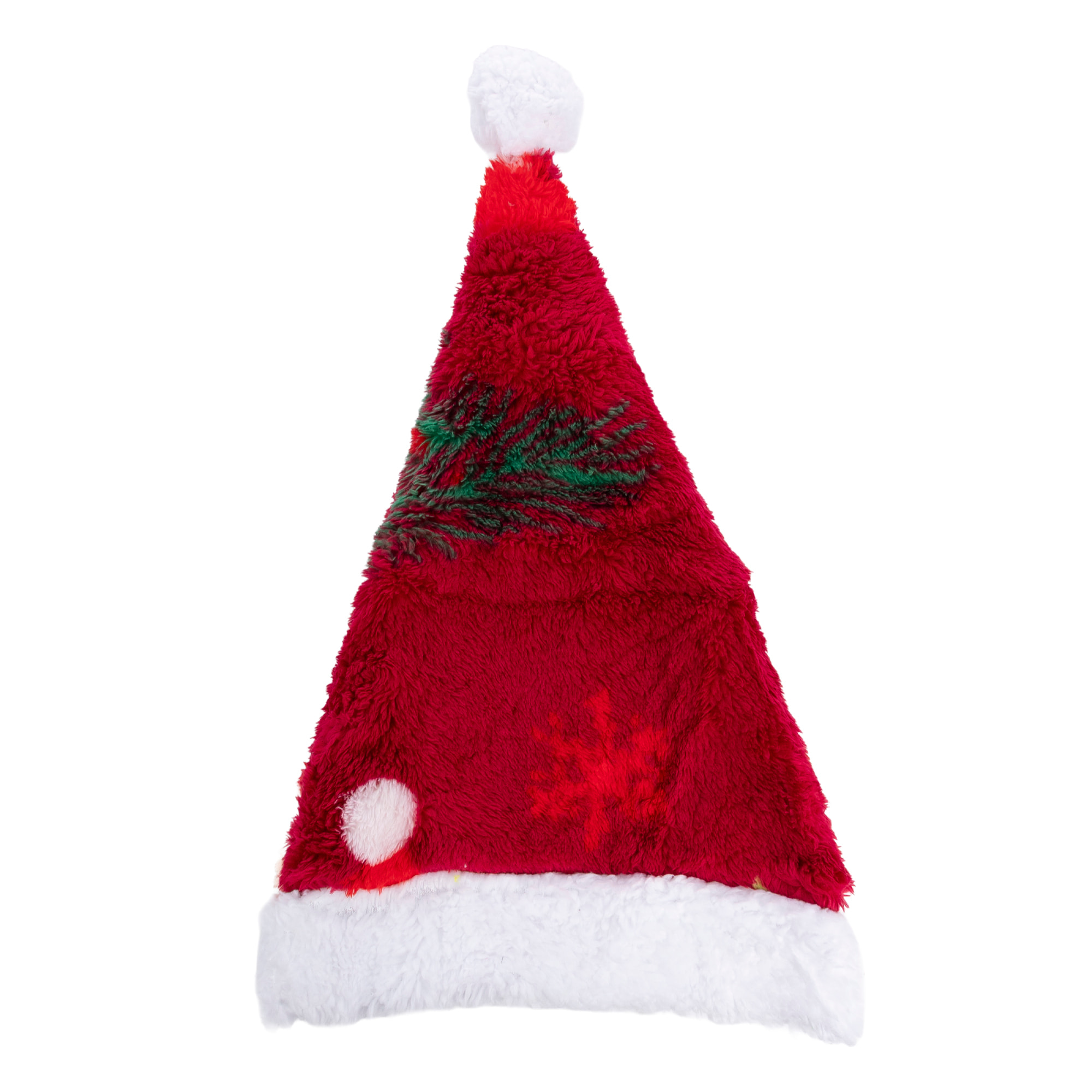 Gorro de felpa extrasuave. Diseño navideño rojo. 31x48 cm.