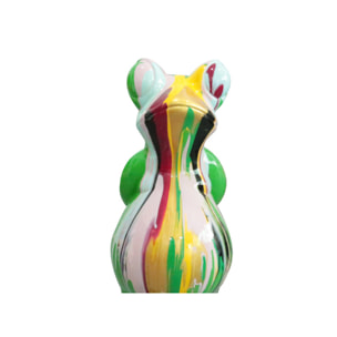 Statue grenouille debout en résine multicolore H68cm - FROGGY 02