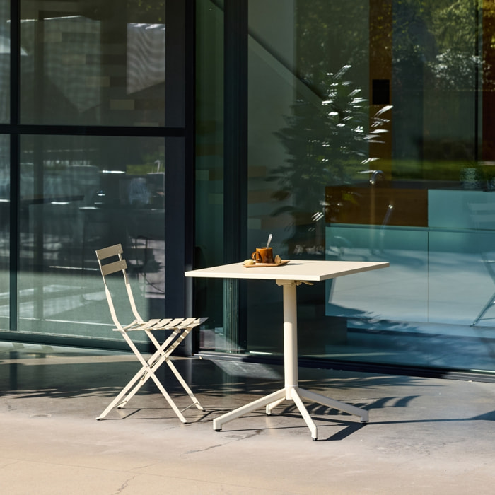 Table de jardin bistrot carrée pliante acier 2 places intérieur/extérieur  CHIARA