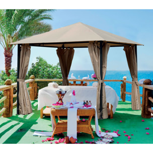 Tonnelle 3x3m - acier - taupe - KHEFREN