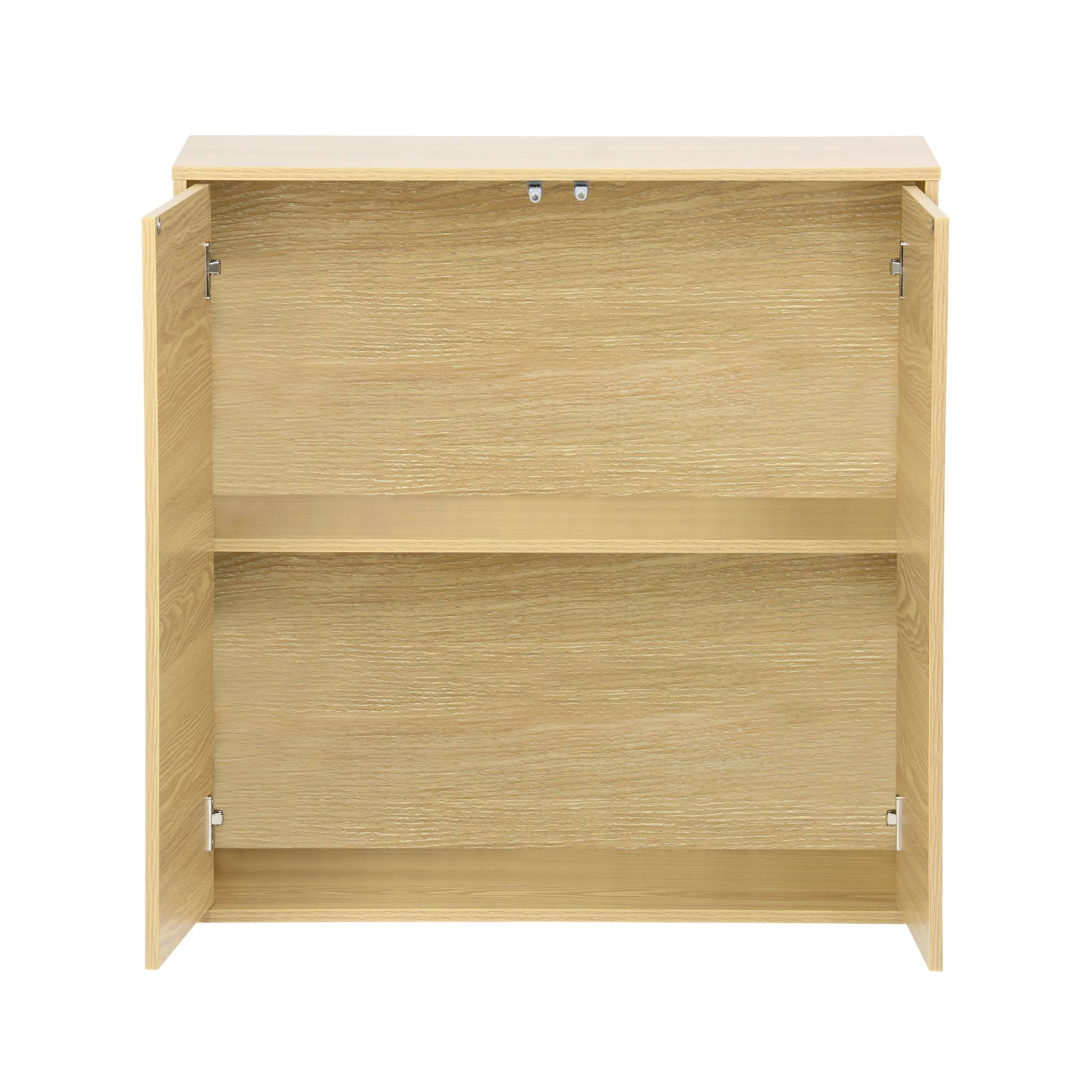 Buffet. module de rangement chêne décor bois 2 portes L 70 x P 35 x H 70 cm - Kompo