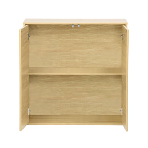 Buffet. module de rangement chêne décor bois 2 portes L 70 x P 35 x H 70 cm - Kompo