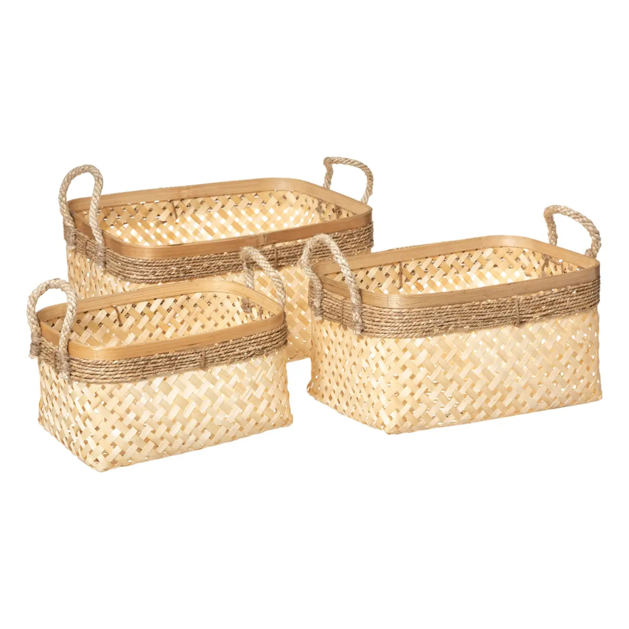 Set de 3 paniers - bambou