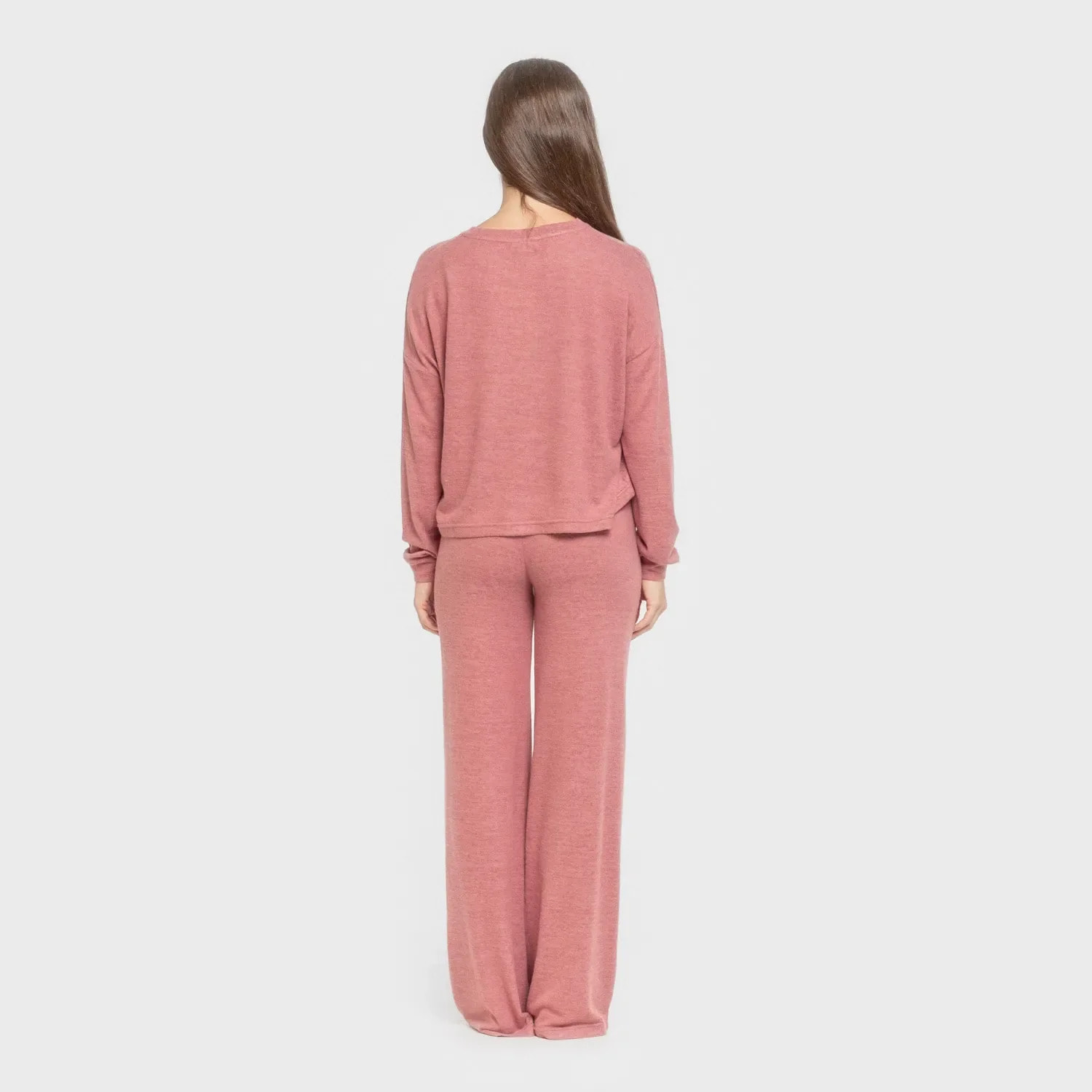 Pijama angorina liso rosa